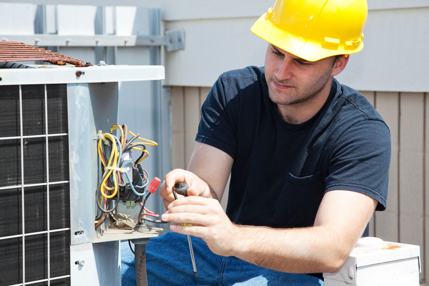 Man working on equipment